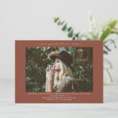 Line Art Foto Terracotta Graduation Party Kaart (Staand voorkant)
