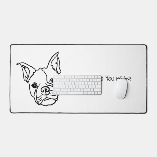Line Art Frenchie: uw aangepaste tekst hier Bureaumat (Keyboard & Muis)