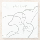 Line Art Gepersonaliseerd Lesbisch Glazen Onderzetter (Achterkant)