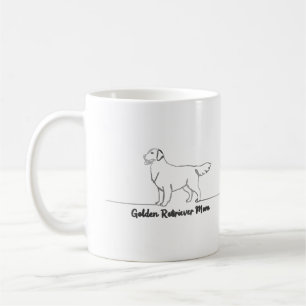 Line Art Golden Retriever Dog Mom Gift Mok