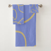 Line Art: Goud op blauw