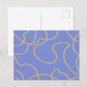 Line Art: Goud op blauw Briefkaart (Voorkant / Achterkant)