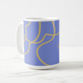 Line Art: Goud op blauw Koffiemok