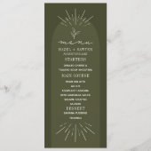 Line Art Green Botanical Wedding Menu (Voorkant)