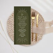 Line Art Green Botanical Wedding Menu