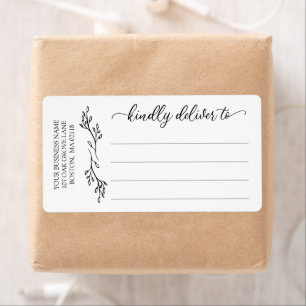 Line Art Greenery Business Kindly levert aan Etiket