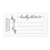 Line Art Greenery Business Kindly levert aan Etiket (Voorkant)