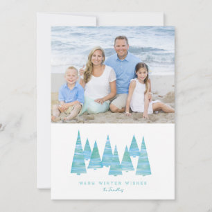 Line Art Holiday kerstbomen foto Kaart