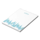 Line Art Holiday kerstbomen in sneeuw Notitieblok (Linkerzijde)