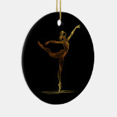 Line Art Illustratie van een Ballet vrouw Danser Keramisch Ornament (Rechts)