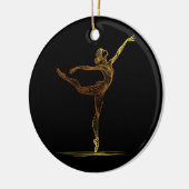 Line Art Illustratie van een Ballet vrouw Danser Keramisch Ornament (Links)