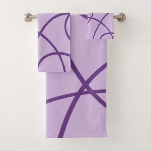 Line Art in Paarse Bad Handdoek (Insitu)