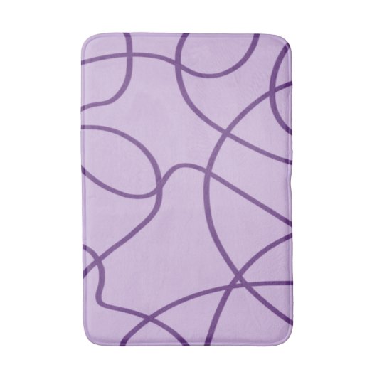 Line Art in Paarse Badmat (Voorkant Verticaal)