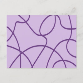 Line Art in Paarse Briefkaart