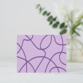 Line Art in Paarse Briefkaart (Staand voorkant)