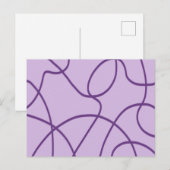 Line Art in Paarse Briefkaart (Voorkant / Achterkant)