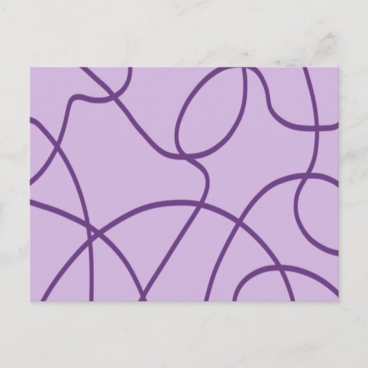 Line Art in Paarse Briefkaart (Voorkant)