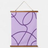 Line Art in Paarse Hangend Wandkleed (Voorkant)