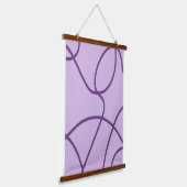 Line Art in Paarse Hangend Wandkleed (Gebogen)