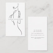 Line Art Ink Minimalist Woman Appointcard Afsprakenkaartje (Voorkant / Achterkant)