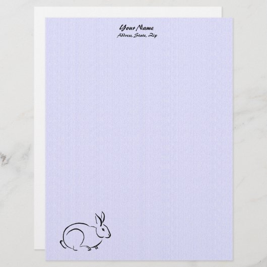 Line art konijn persoonlijk briefhoofd (Voorkant / Achterkant)