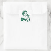 Line Art Latina Hispanic Heritage Month Vierkante Sticker (Tas)