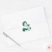 Line Art Latina Hispanic Heritage Month Vierkante Sticker (Envelop)
