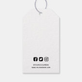 Line Art Leaves Handgemaakte Social Media Prijs Cadeaulabel (Achterkant)