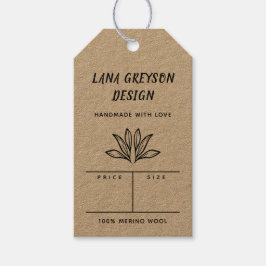 Line Art Leaves Handgemaakte Social Media Prijs Cadeaulabel