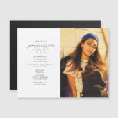 Line Art Magnetic Graduparty Foto uitnodigen (Voorkant / Achterkant)