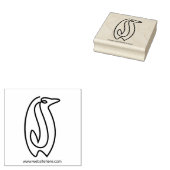 Line Art Minimalistisch Penguin Rubberstempel (Gestempeld)