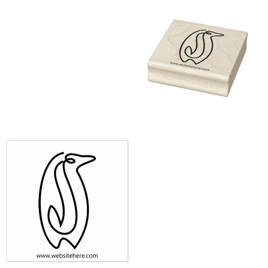 Line Art Minimalistisch Penguin Rubberstempel (Gestempeld)