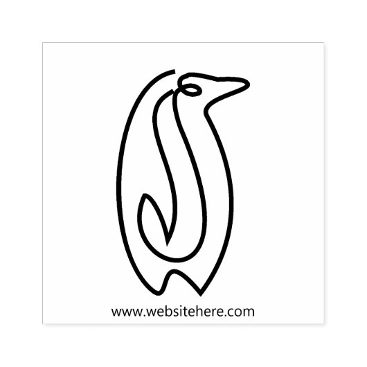 Line Art Minimalistisch Penguin Rubberstempel (Afrduk)