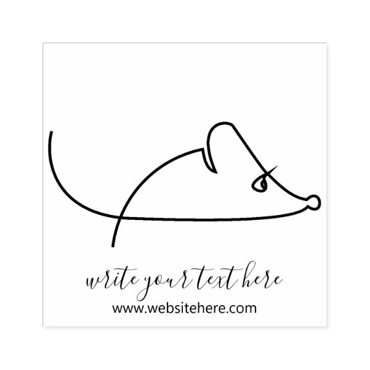 Line Art-minimalistische muis Rubberstempel (Afrduk)