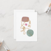 Line Art Mooie face-flat Wenskaart Kaart (Voorkant / Achterkant in situ)