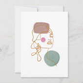 Line Art Mooie face-flat Wenskaart Kaart (Voorkant)