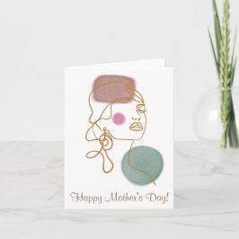 Line Art Mooie face-gevouwen Wenskaart Kaart