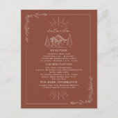Line Art Mountains Terracotta Wedding Details Encl Informatiekaartje (Voorkant)