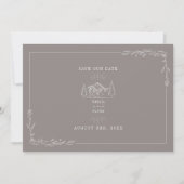 Line Art Mountains Wedding Amethyst Save The Date (Voorkant)