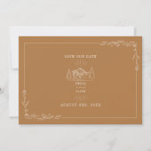 Line Art Mountains Wedding Goldenrod Save the Date (Voorkant)
