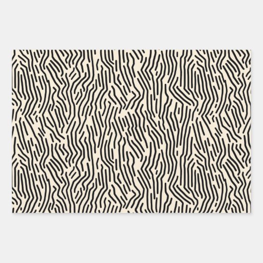 Line Art Natuur-geïnspireerde geometrische zwart e Inpakpapier Vel (Voorkant 2)