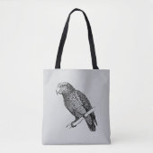 Line Art of Parrot (Black) Fine Art Tote Bag (Voorkant)