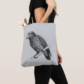 Line Art of Parrot (Black) Fine Art Tote Bag (Dichtbij)