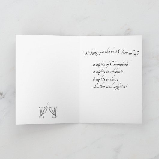 Line Art on Blue voor Chanoeka / Chanoeka Feestdagen Kaart (Binnen)