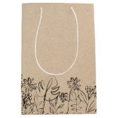  Line Art on Kraft Paper  Medium Cadeauzakje (Voorkant)