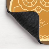 Line Art Owl Mousepad (bruine achtergrond) Muismat (Hoek)