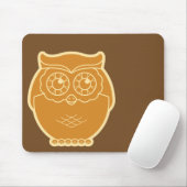 Line Art Owl Mousepad (bruine achtergrond) Muismat (Met muis)