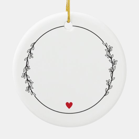 Line Art paar eerste kerst getrouwd Keramisch Ornament (Achterkant)