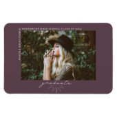 Line Art Paars Afstuderen Foto aankondiging Magneet (Horizontaal)