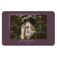 Line Art Paars Afstuderen Foto aankondiging